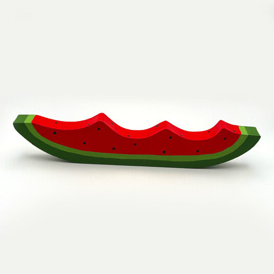 Chewed watermelon woodcut