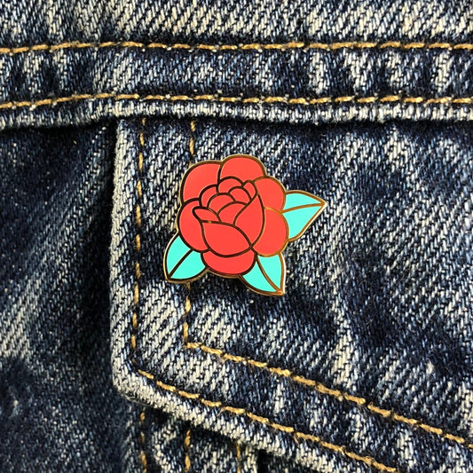 Rose lapel pin