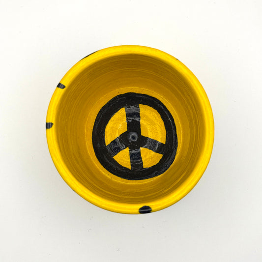 Ceramic blk n' yellow planter