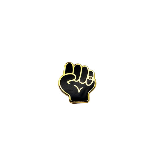 Black fist lapel pin
