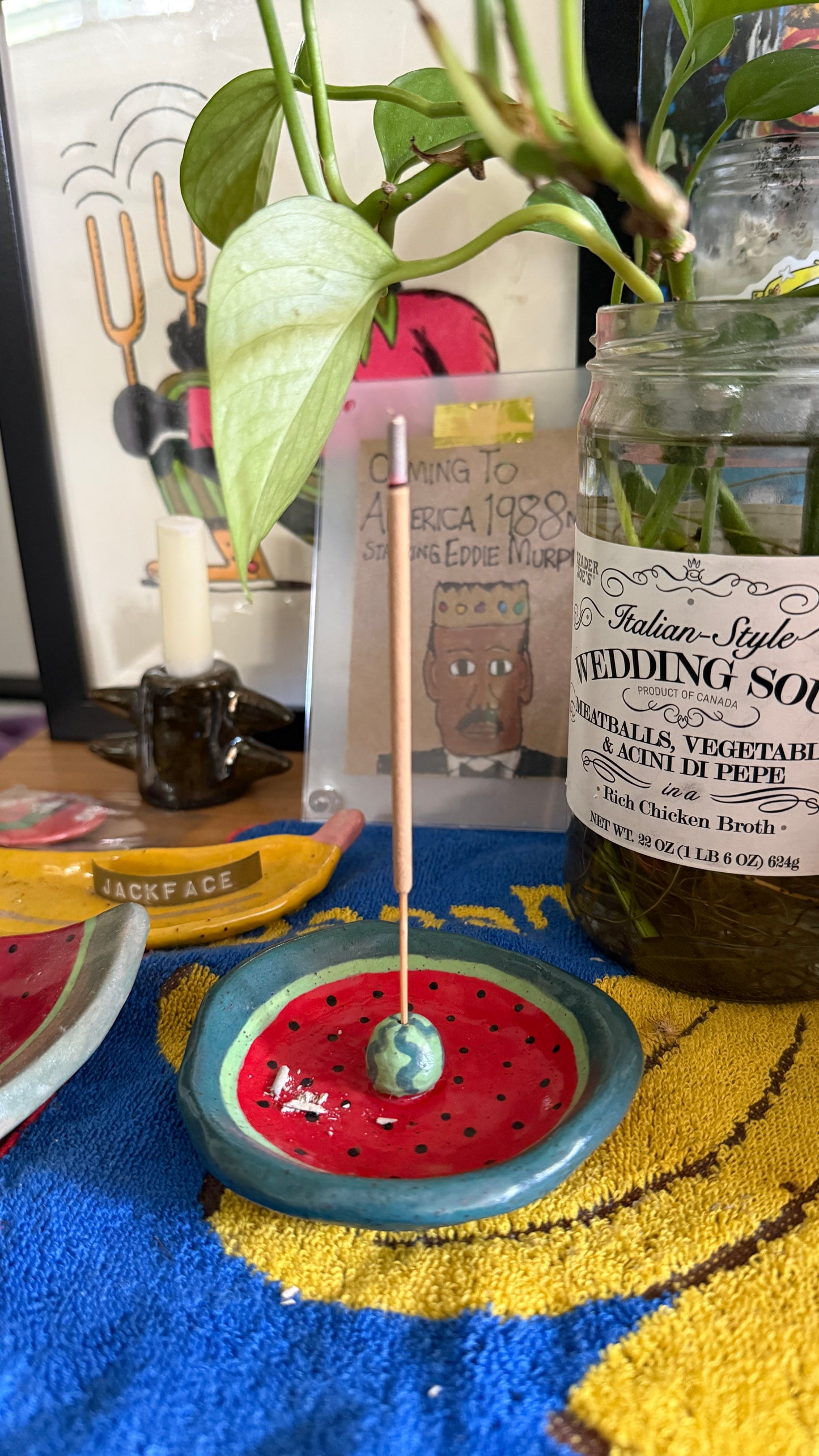 Watermelon incense holder