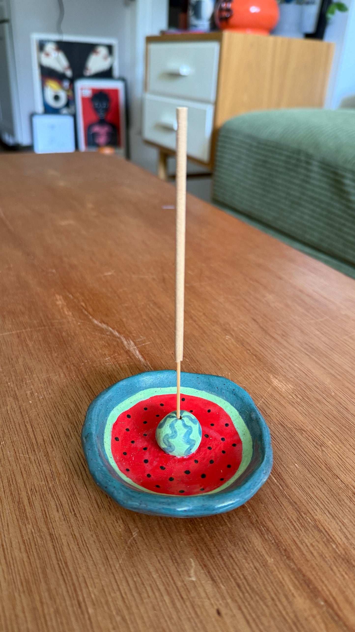 Watermelon incense holder