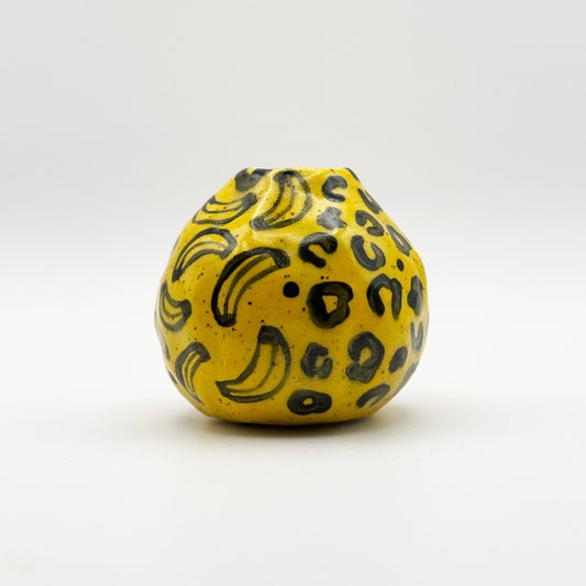 Ceramic cheetah banana budvase
