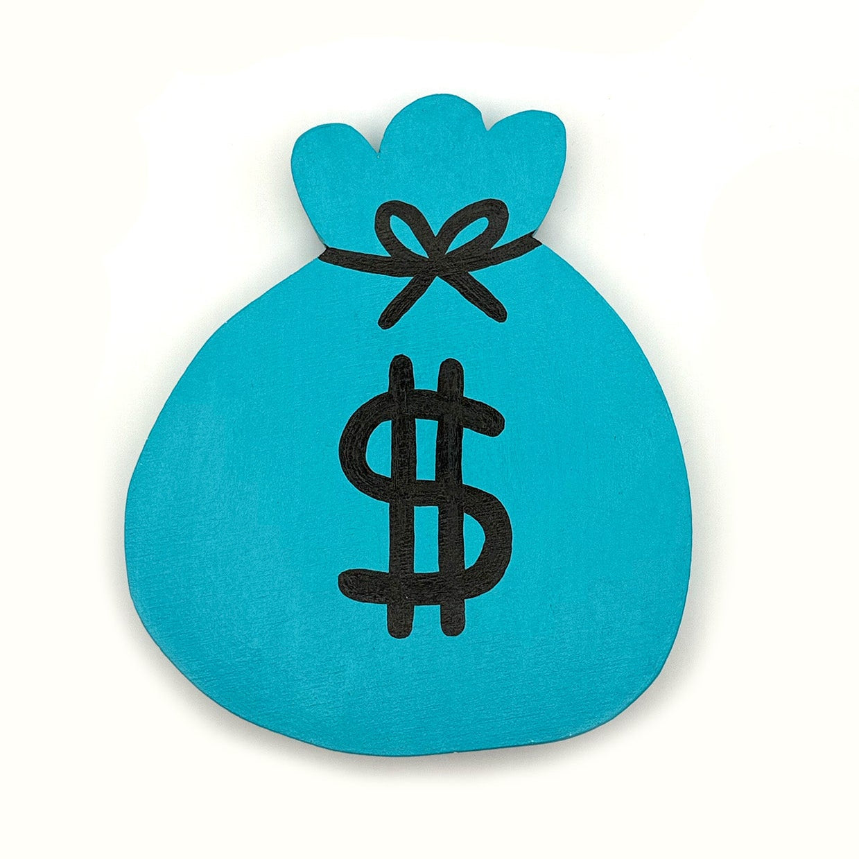 Money bag woodcut