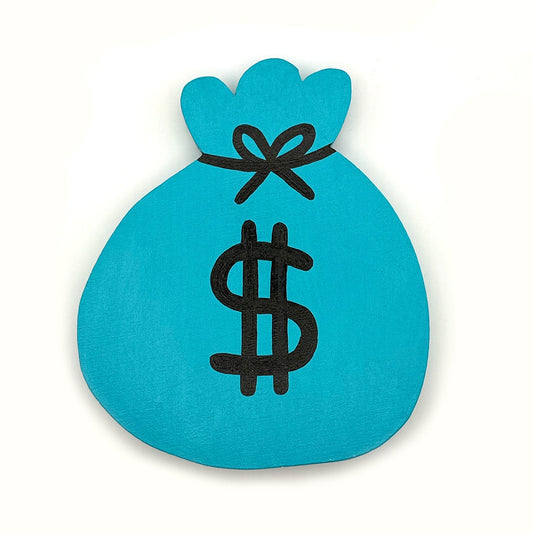Money bag woodcut