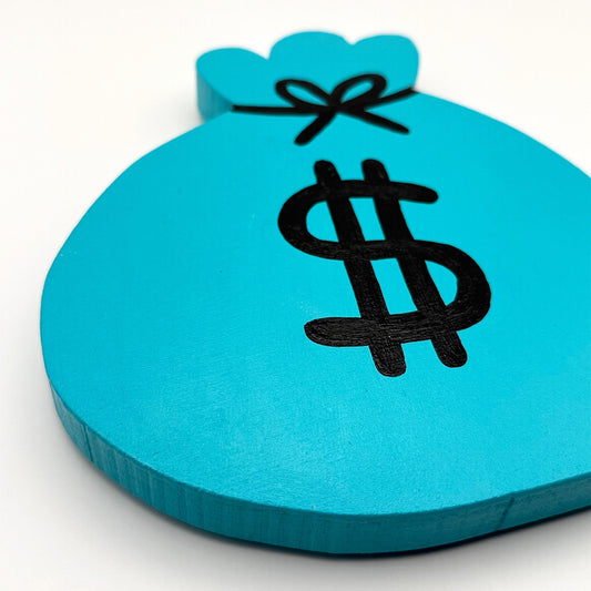 Money bag woodcut