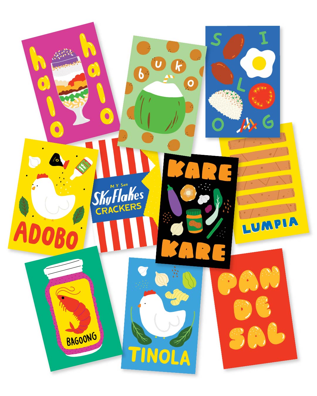 Filipino food postcards 10-pack