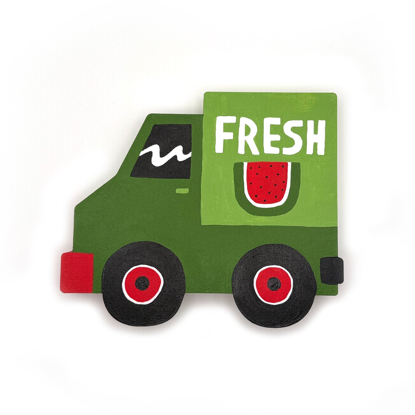 Watermelon truck woodcut